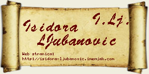 Isidora LJubanović vizit kartica